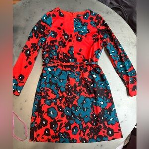 The Limited belted long sleeve floral dress